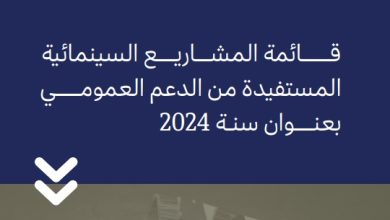 صورة بعنوان 2024..الإعلان عن قائمة المشاريع السينمائية التي ستستفيد من الدعم العمومي